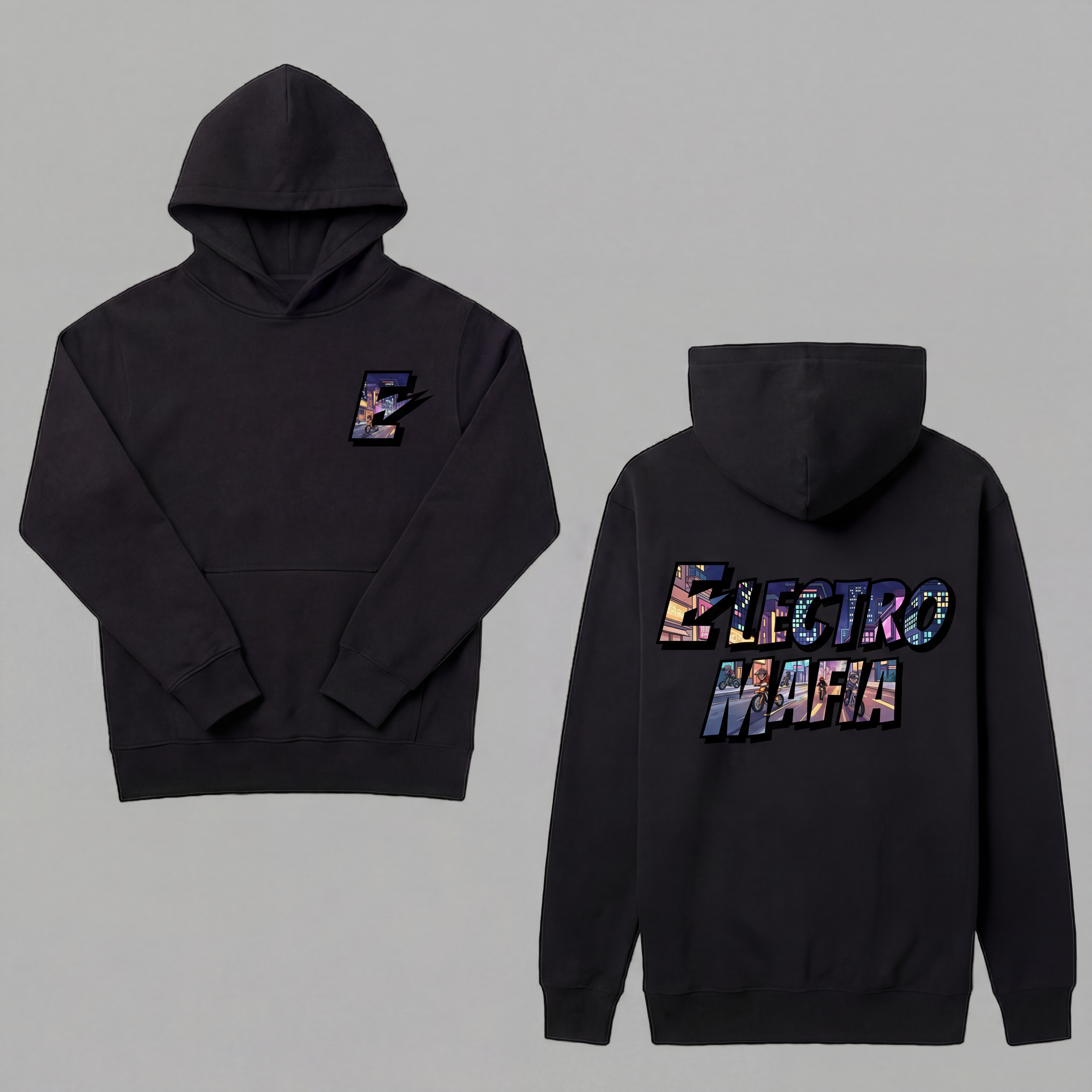 ELECTRO MAFIA LOGO HOODIE (CITY LIGHTS)